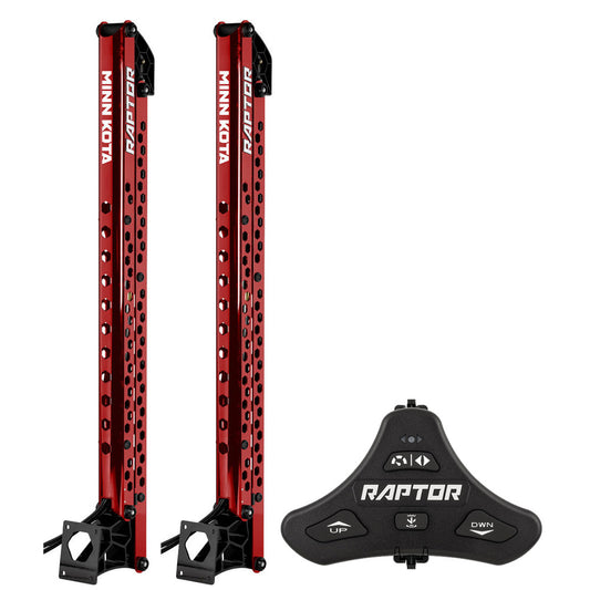 Minn Kota Raptor Bundle Pair - 8' Red Shallow Water Anchors w/Active Anchoring  Footswitch Included [1810622/PAIR]