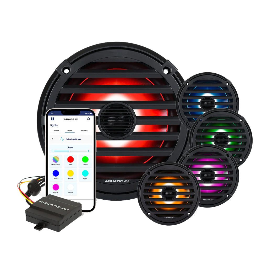 Aquatic AV ELITE 6.5" RGB Speakers - Black - Pair [EL424]