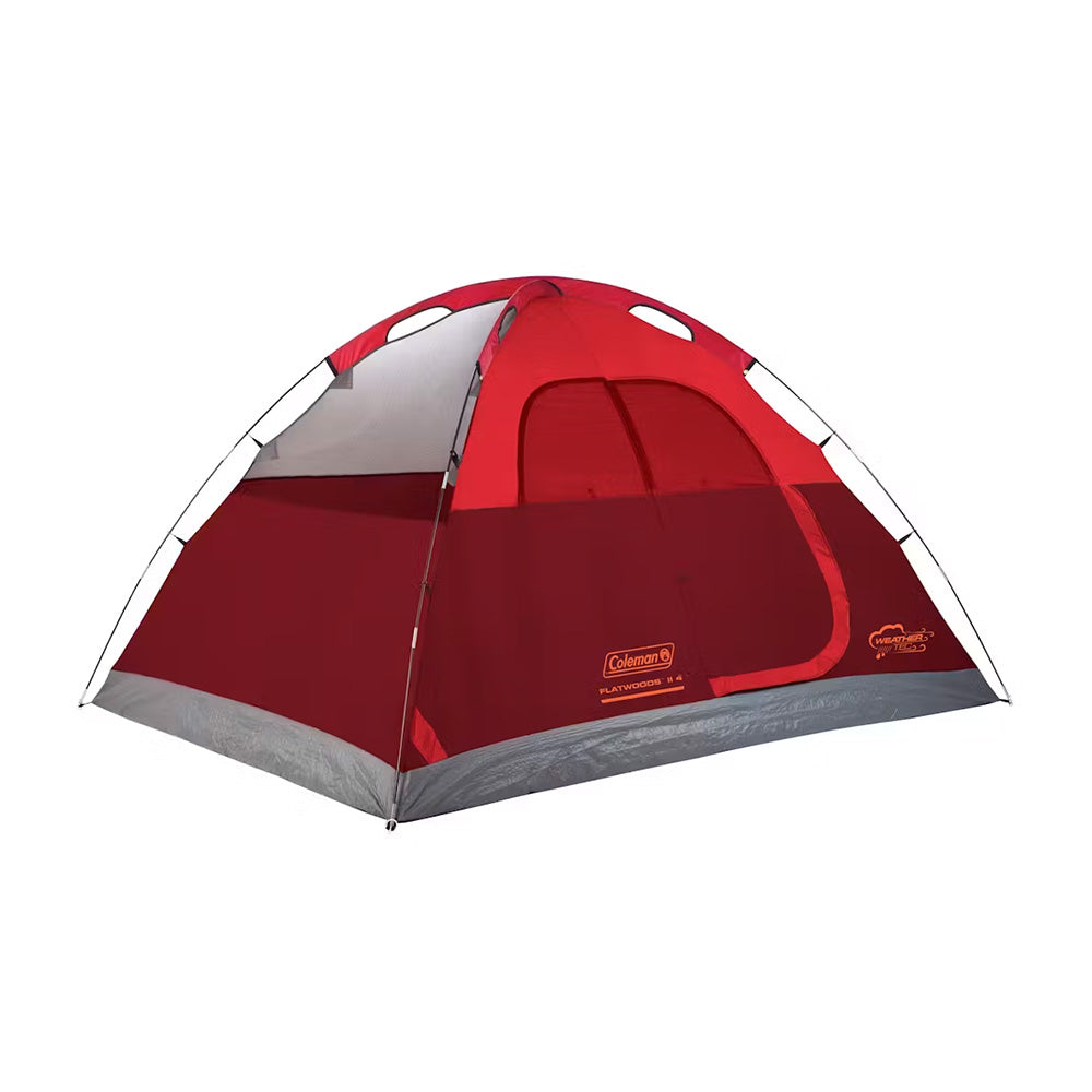 Coleman 4-Person Flatwoods II Lightweight Dome Camping Tent - Red [2207389]