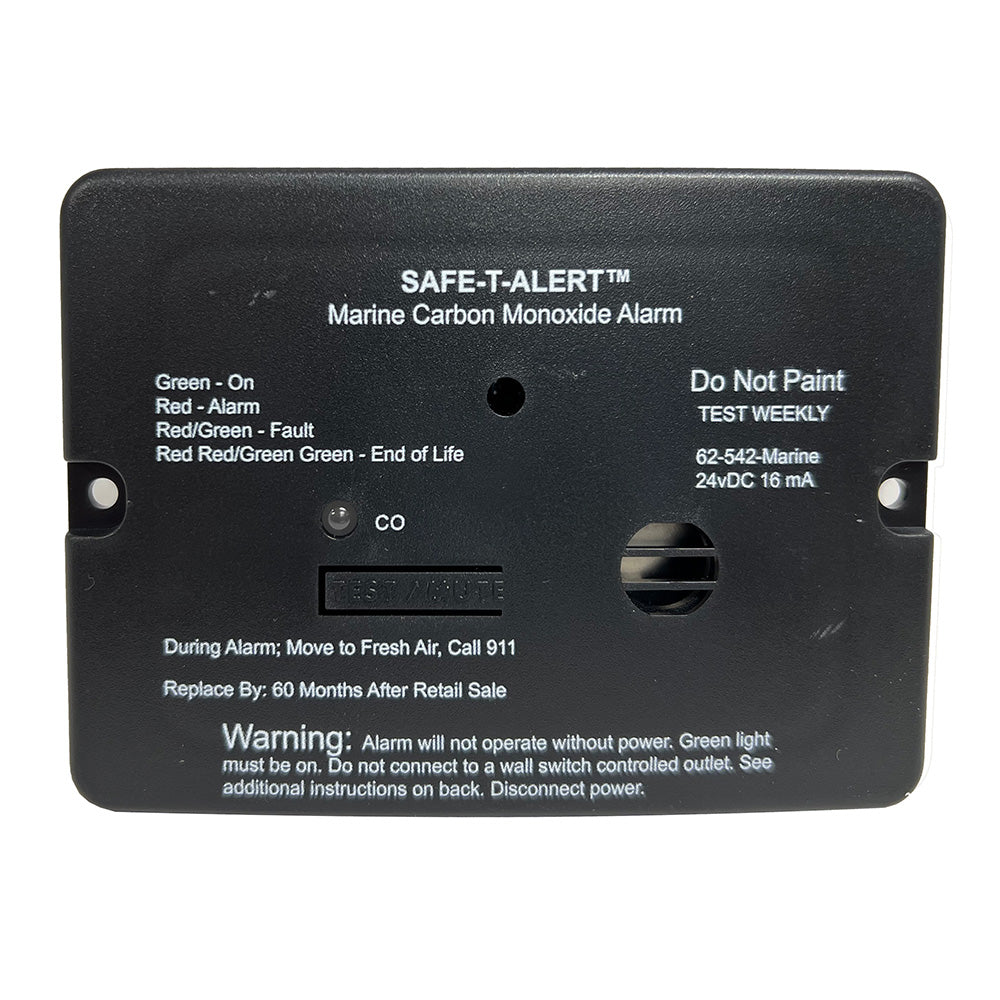 Safe-T-Alert 62 Series Carbon Monoxide Alarm - 24V Flush Mount - Black w/Relay [62-542-R-BL-24V]