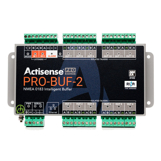 Actisense Pro NMEA 0183 Buffer - 2 OPTO Inputs, 12 ISO-Drive Outputs, Serial Port, Ethernet Port, Pluggable Screw Terminal [PRO-BUF-2]