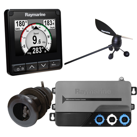 Raymarine i70s System Pack w/Color Instrument  Wind, DST Transducers, iTC-5, and STng Backbone [T70216]