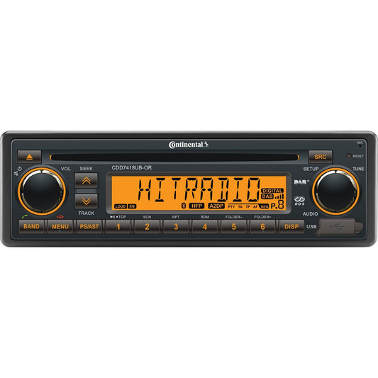Continental Stereo w/CD/AM/FM/BT/USB/DAB+/DMB- Harness Included - 12V [CDD7418UB-ORK]